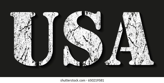 Grunge USA letters.