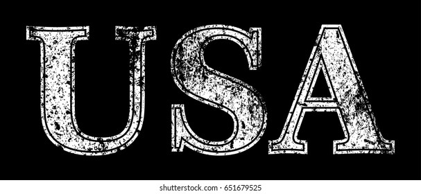 Grunge USA letters.