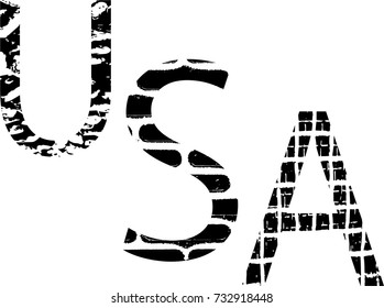 Grunge USA letters.