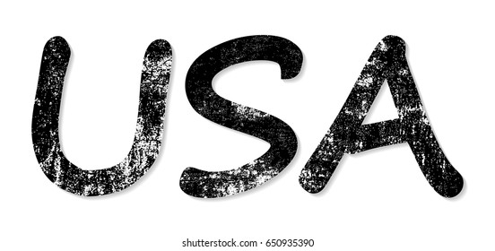Grunge USA letters.Vintage USA word.