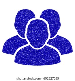 Grunge User Group rubber seal stamp watermark. Icon symbol with grunge design and scratched texture. Unclean vector blue emblem.