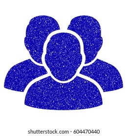Grunge User Group rubber seal stamp watermark. Icon symbol with grunge design and dust texture. Unclean vector blue sticker.