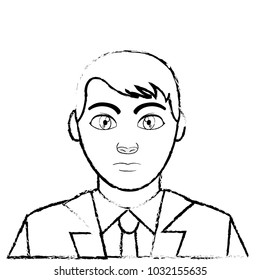grunge user man with elegant shirt and hairstyle