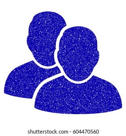 Grunge Users rubber seal stamp watermark. Icon symbol with grunge design and scratched texture. Unclean vector blue sticker.