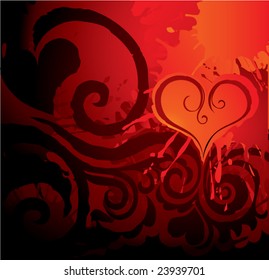 Grunge Valentine background with heart