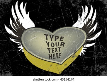 grunge valentine day love frame vector