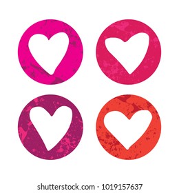 Grunge Valentines hearts set isolated on white background. Design element for greeting cards and holiday decorations. Valentines Day illustration.