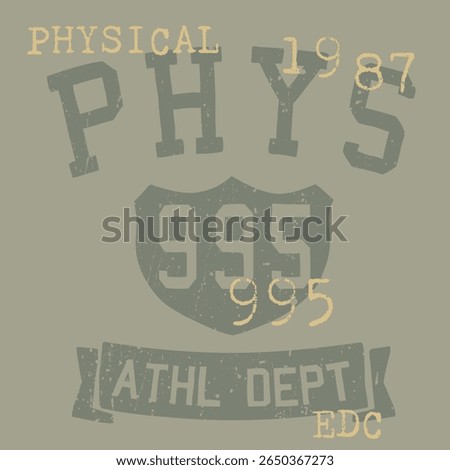 Grunge Varsity Athletic Vector Graphic