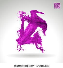 Grunge vector abstract hand - painted brush stroke.