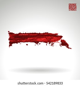 Grunge vector abstract hand - painted brush stroke.