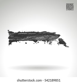 Grunge vector abstract hand - painted brush stroke.