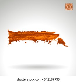 Grunge vector abstract hand - painted brush stroke.