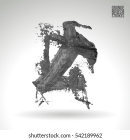 Grunge vector abstract hand - painted brush stroke.