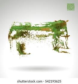 Grunge vector abstract hand - painted brush stroke.