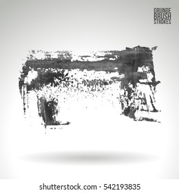 Grunge vector abstract hand - painted brush stroke.