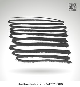 Grunge vector abstract hand - painted brush stroke.