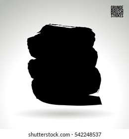 Grunge vector abstract hand - painted brush stroke.