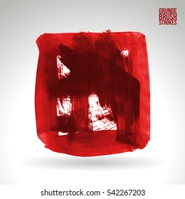 Grunge vector abstract hand - painted brush stroke.