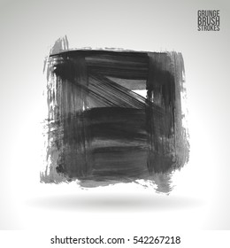 Grunge vector abstract hand - painted brush stroke.