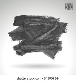 Grunge vector abstract hand - painted brush stroke.