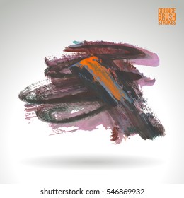 Grunge vector abstract hand - painted brush stroke.