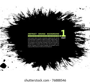 Grunge vector abstract silhouette background banner ink stain blot