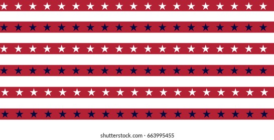Grunge Vector American Flag pattern. Stars and Stripes Background. National State Symbol of the United States of America, USA. The Star-Spangled Banner with Stars and Stripes.