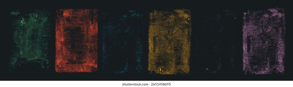 Grunge vector background. Dirty artistic design element, box, frame or background  for text. Halftone texture. Grunge rough edges. Old wall. Grainy backdrop.