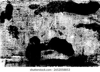 Fundo do vetor Grunge. Elemento de design artístico, caixa, quadro ou plano de fundo sujo para texto. Textura de meio-tom. Grunge bordas ásperas. Muro velho. Fundo granulado.