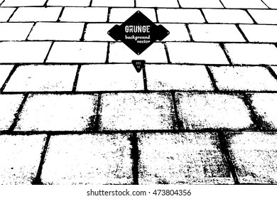 Grunge vector background. EPS 10. Paving slabs weathered texture.