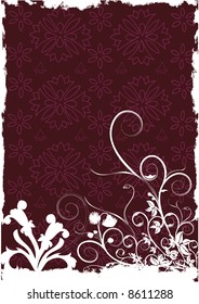 Grunge Vector Background - Floral Design