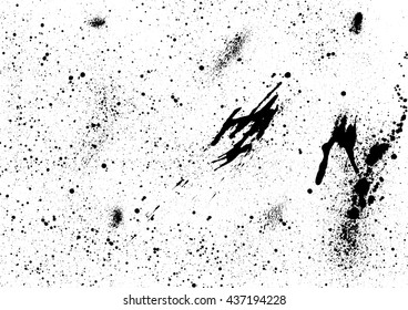 Grunge vector background. Grainy abstract texture. Ink blots splash on white background. Design element.