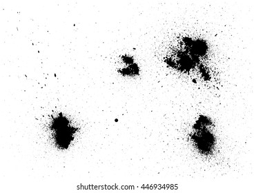 Grunge vector background. Grainy abstract texture. Ink blots splash on white background. Design element.