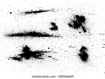 Grunge vector background. Grainy abstract texture. Ink blots splash on white background. Design element.