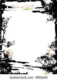 Grunge la serie de fondo vectorial con detalles florales.
