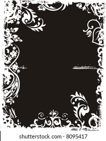 Grunge vector background series with floral details.