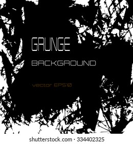 Grunge vector background with shards and wreckage, monochrome, black and white