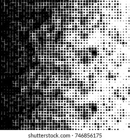 Grunge vector background from squares on white background. Abstract texture monochrome. Vintage pattern for print and design