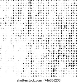 Grunge vector background from squares on white background. Abstract texture monochrome. Vintage pattern for print and design
