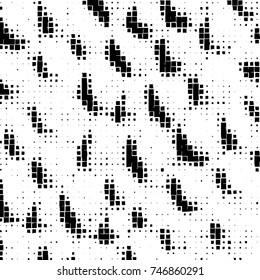 Grunge vector background from squares on white background. Abstract texture monochrome. Vintage pattern for print and design