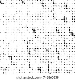 Grunge vector background from squares on white background. Abstract texture monochrome. Vintage pattern for print and design
