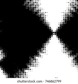 Grunge vector background from squares on white background. Abstract texture monochrome. Vintage pattern for print and design
