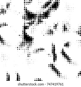 Grunge vector background from squares on white background. Abstract texture monochrome. Vintage pattern for print and design