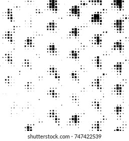 Grunge vector background from squares on white background. Abstract texture monochrome. Vintage pattern for print and design
