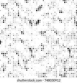 Grunge vector background from squares on white background. Abstract texture monochrome. Vintage pattern for print and design