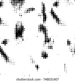 Grunge vector background from squares on white background. Abstract texture monochrome. Vintage pattern for print and design