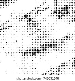 Grunge vector background from squares on white background. Abstract texture monochrome. Vintage pattern for print and design