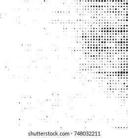 Grunge vector background from squares on white background. Abstract texture monochrome. Vintage pattern for print and design
