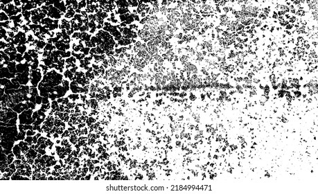 Bordear el fondo vectorial. Muro de pelos viejo y urbano. Sobrecarga con problemas de polvo. Textura gruesa en blanco y negro con pintura descolorida y yeso raspado. Papel de escritorio con óxido y suciedad.