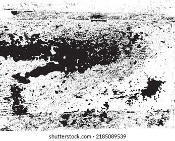 Grunge vector background. Urban old peeled wall. Dust Distressed Overlay. Rough black and white texture with faded paint and scratched plaster. Wallpaper with rust and dirt.